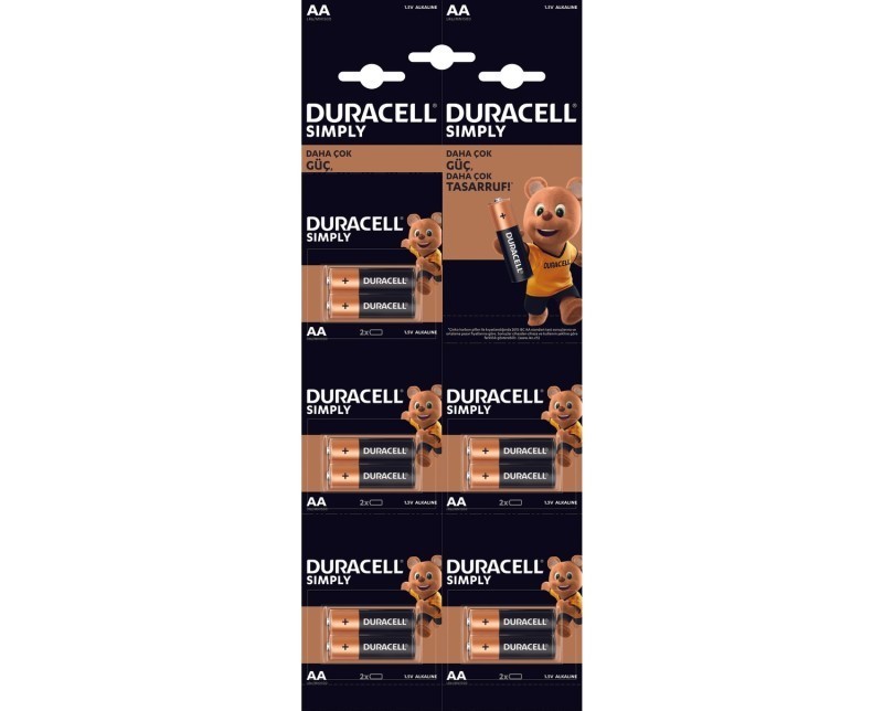 Duracell Alkalin AA Kalem Pil 10’lu Kartela resmi