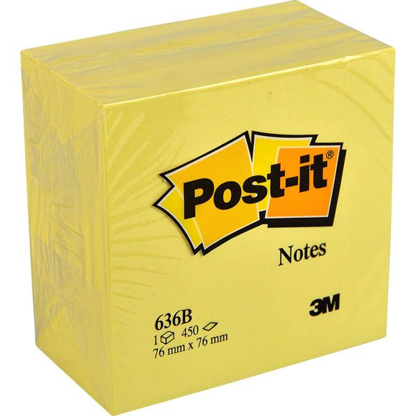 3M Post-it 636B Yapışkanlı Not Kağıdı 450 Yaprak Sarı resmi