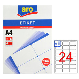 Aro AE-2024 Beyaz Sevkiyat ve Lojistik Etiketi 64 x 34 mm 24'lü (100 Sayfa) resmi