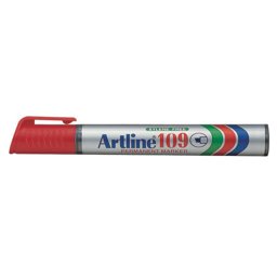 Artline 109 Kesik Uçlu Permanent Markör Kalem Kırmızı  resmi