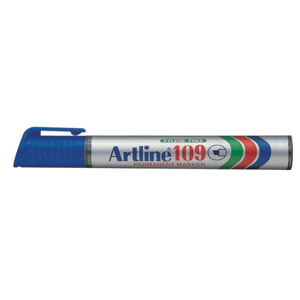 Artline 109 Permanent Markör Kesik Uçlu Mavi Kalem resmi