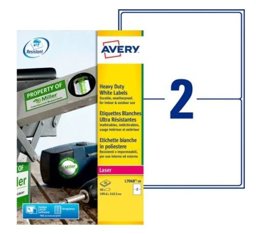 Avery L7068-20 Lazer Dayanıklı Etiket 2'li 20 yaprak - 199,6 x 143,5 mm resmi