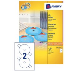Avery L7676 Tam Yüz CD/DVD Etiketi 2'li - 117 mm 100 Sayfa (200 Adet) resmi
