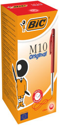 Bic M10 Basmalı Tükenmez Kalem 50'li Paket Kırmızı   resmi