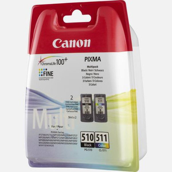 Canon PG-510/CL-511 Orijinal Dört Renkli Mürekkep Kartuşu (2970B010) - 220 Sayfa resmi