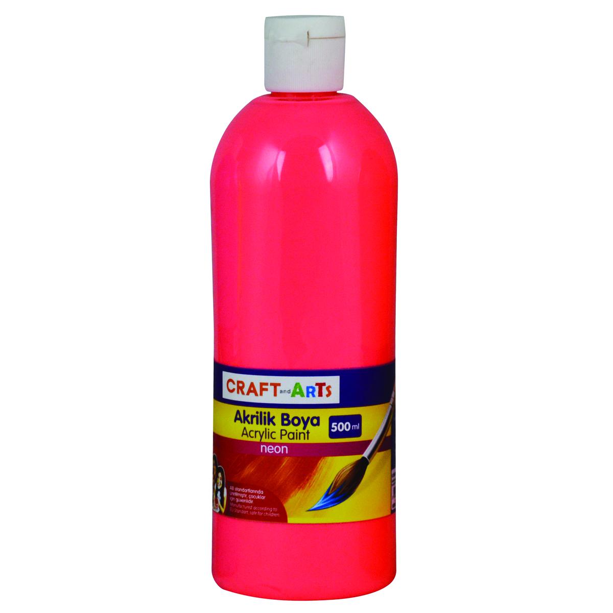 Craft And Arts Akrilik Boya 500 ml - Neon Pembe resmi