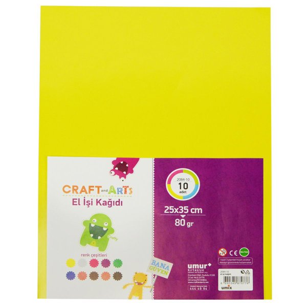 Craft And Arts El İşi Kağıdı A4 10'lu Karışık Renkler resmi