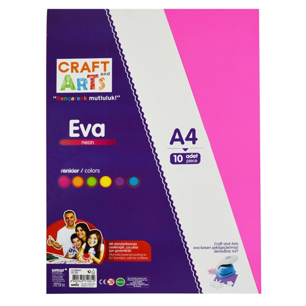 Craft And Arts Eva A4 10'lu Neon Renk resmi