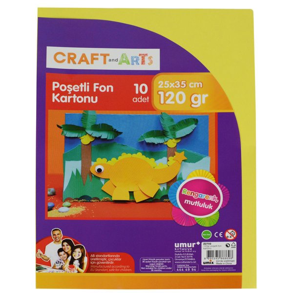 Craft And Arts Fon Kartonu 120 Gr - 10'lu 25x35 cm resmi