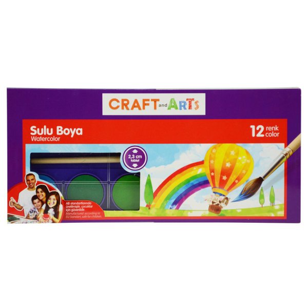 Craft And Arts Sulu Boya 12'li Küçük Tablet resmi