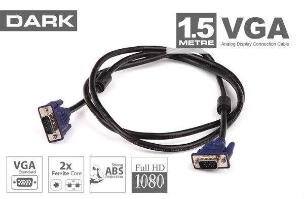 Dark DK-CB-VGA150 1,5m Projeksiyon Monitör Data Kablosu resmi
