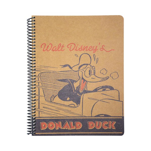 Donald Duck Kraft Kapak Spiralli Çizgili Defter 100 Yaprak - 19x26 cm resmi