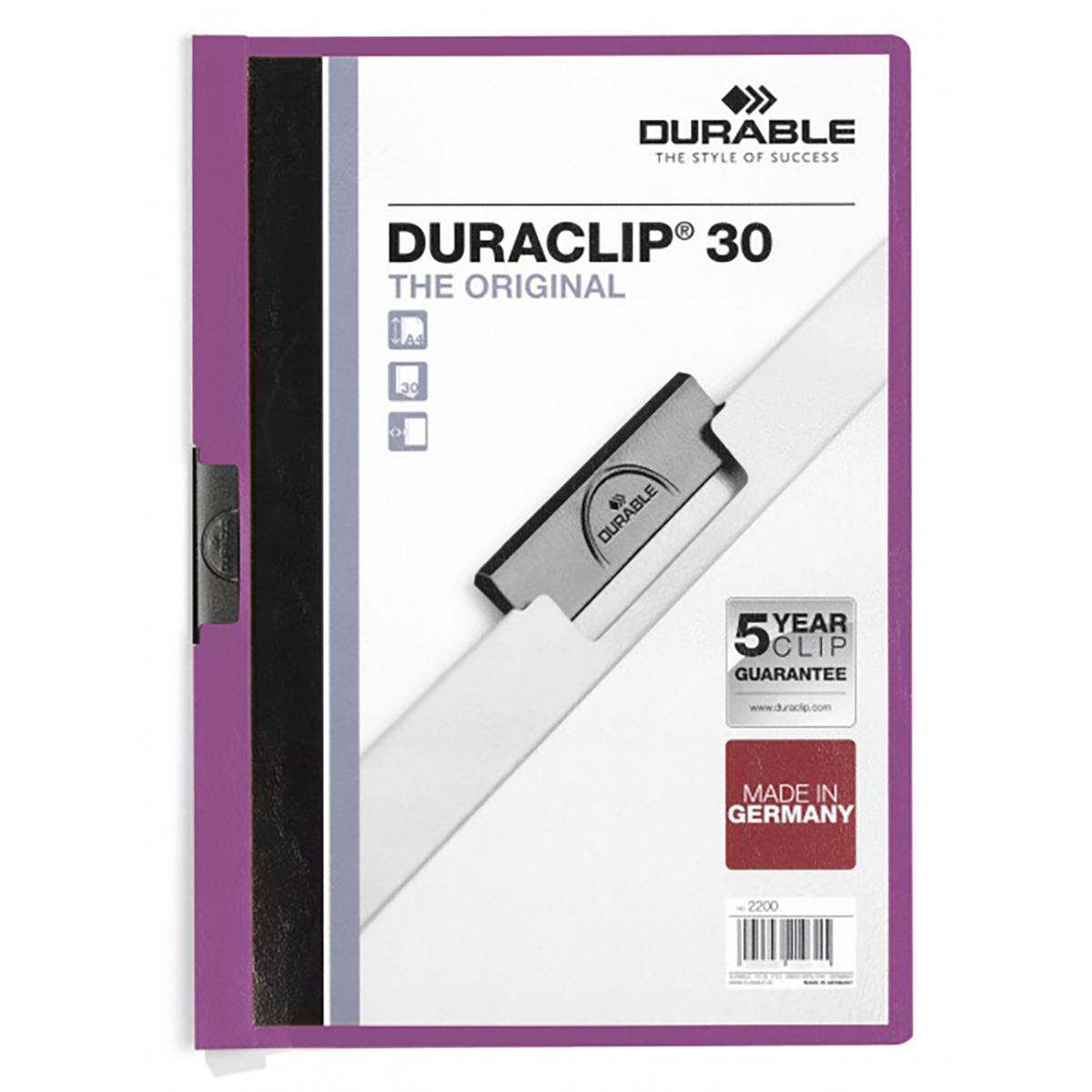 Durable Duraclip Original 30 Sayfa Kapasiteli Mor resmi