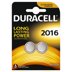 Duracell CR2016 Lityum 3V Düğme Pil 2'li resmi