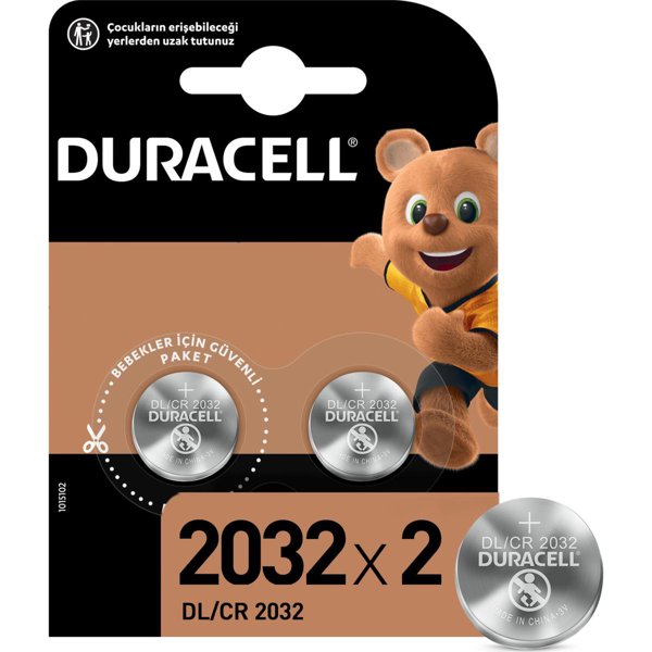 Duracell CR2032 Lithium 3V Pil 2'li resmi