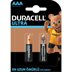 Duracell Ultra LR03 Alkalin AAA İnce Kalem Pil 2'li resmi