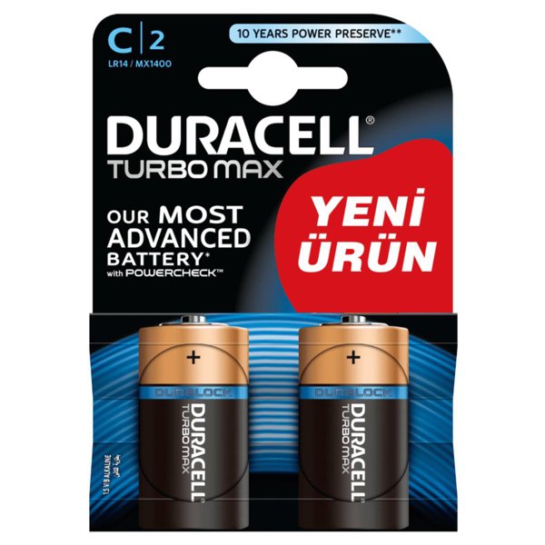 Duracell Turbo Max C Orta Pil 2li resmi