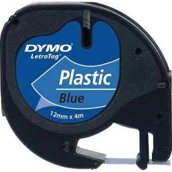 Dymo Letratag Plastik Etiket Kartuşu 12 mm x 4 m  Mavi resmi