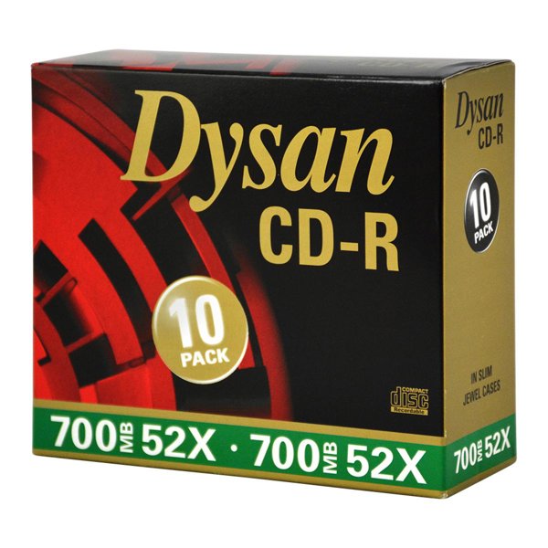 Dysan CD-R 700MB 52X Slim Kutu 10'lu Paket resmi