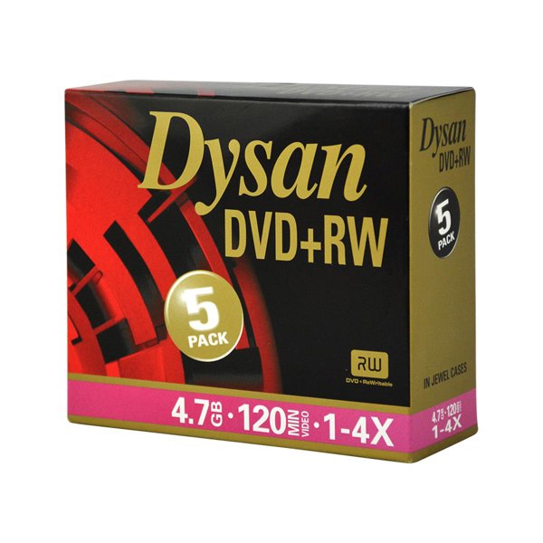 Dysan DVD+RW 4.7GB 4X Kalın Kutu 5'li Paket resmi