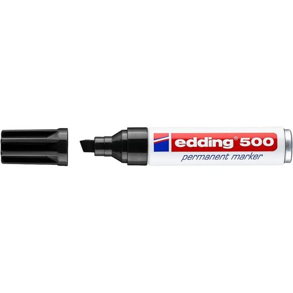 Edding E-500 Permanent Markör Kalem Kesik Uç Siyah resmi