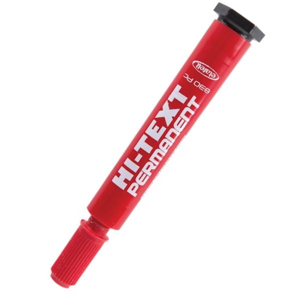 Hi-Text 830PC Permanent Markör Kalem Kesik Uçlu Kırmızı resmi