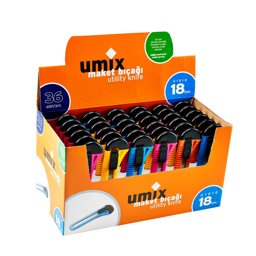 Umix Plastik Maket Bıçağı 18 mm Asorti Renk resmi