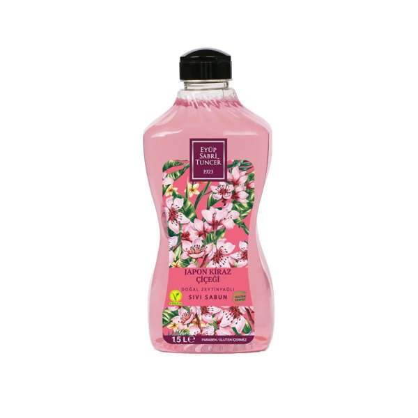 Eyüp Sabri Tuncer Doğal Zeytinyağlı Sıvı Sabun Japon Kiraz Çiçeği 1,5 lt Pet Şişe resmi