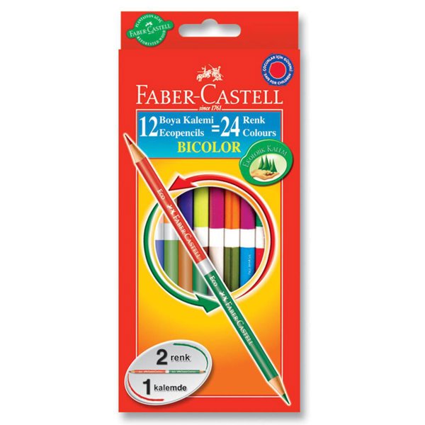 Faber-Castell Bicolor Boya Kalemi Çift taraflı 24 Renk resmi