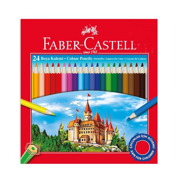 Faber-Castell Kuru Boya Kalemi 24 Renk resmi