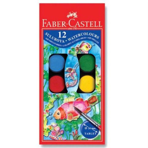 Faber-Castell Sulu Boya 12 Renk Büyük Boy resmi