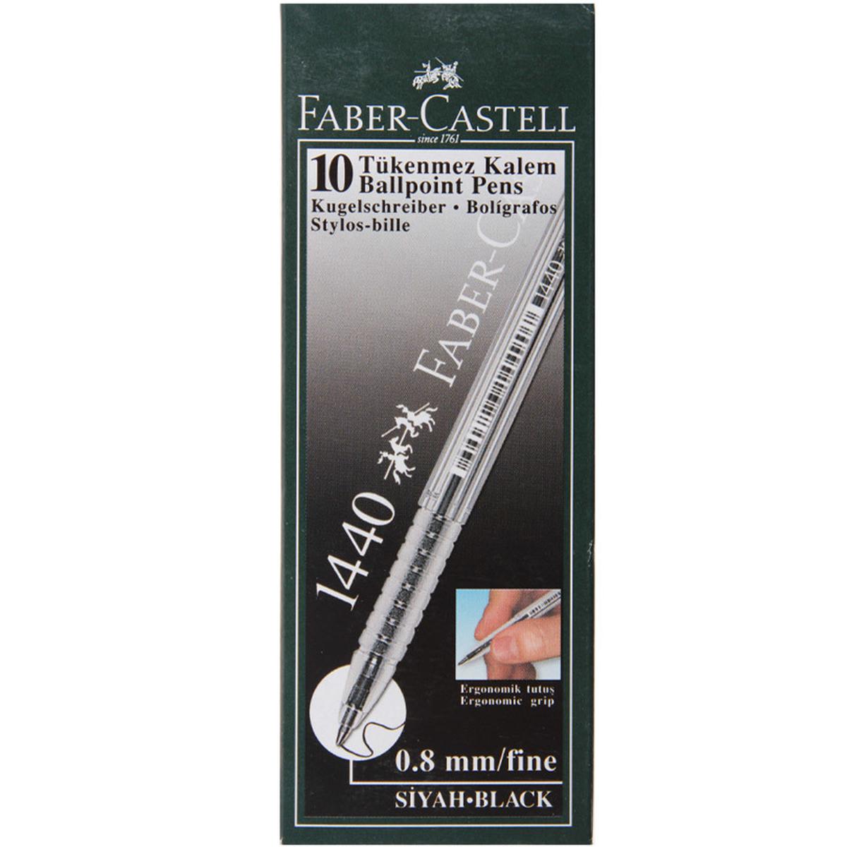 Faber-Castell 1440 Tükenmez Kalem 0.8 mm Siyah 10'lu Paket resmi