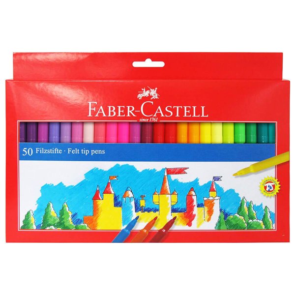 Faber-Castell Unicolor Keçeli Kalem 50'li Paket resmi