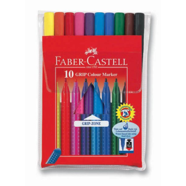 Faber-Castell Grip Keçeli Kalem 10Lu Karışık Renk resmi