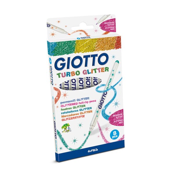 GiottoTurbo Glitter Simli Keçeli Boyama Kalemi 8'li Paket resmi