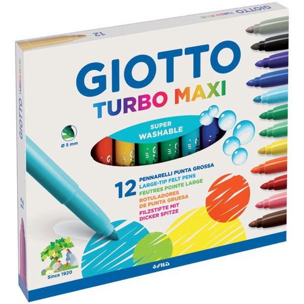 Giotto Turbo Maxi Keçe Uçlu Kalem 12'li resmi