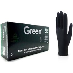 Green Pudrasız Nitril Eldiven Siyah L 100'lü Paket resmi