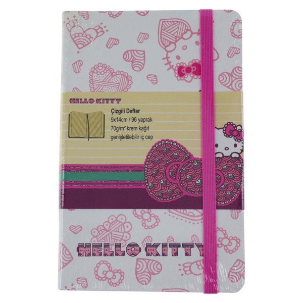 Hello Kitty Not Defteri Soft Kapak 9x14 cm Çizgili 96 Yaprak resmi