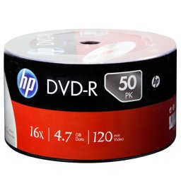 HP DVD-R 4,7 gb / 120 min 16 x 50'li Shrink Paket resmi