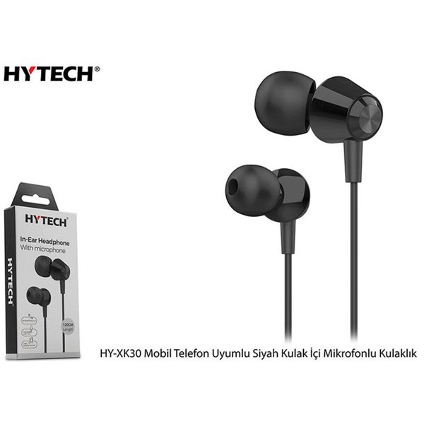 Hytech HY-XK30 Mobil Telefon Uyumlu Siyah Kulak İçi Mikrofonlu Kulaklık resmi