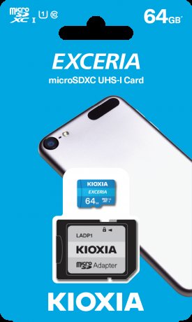 Kioxia Exceria LMEX1L064GG2 64 GB Micro SDXC UHS-I Class 10 Hafıza Kartı + Adaptör resmi