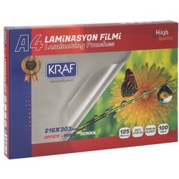 Kraf 2124 Laminasyon Filmi A4 125 Mikron 100'lü Paket resmi