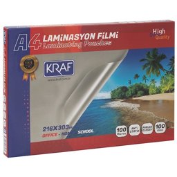 Kraf 2120 Laminasyon Filmi A4 Parlak 100 Mikron 100'lü Paket resmi