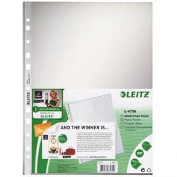 Leitz 4796 A4 Delikli Şeffaf Poşet Dosya 100'lü Paket resmi