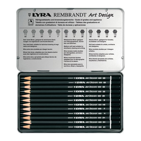 LYRA Rembrandt Art Design Premıum Grafiti Kalemi Metal Kutu 12'li resmi