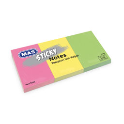 Mas 3651 Yapışkanlı Not Kağıdı 35 mm x 51 mm Neon Renk resmi