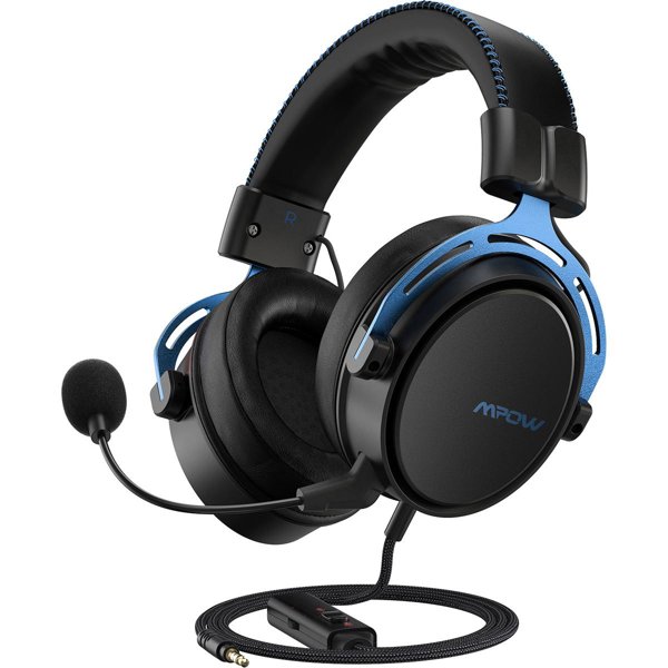Mpow Air SE Gürültü Engelleyici Mikrofonlu Kablo Üzeri Kontrollü Oyuncu Kulaklığı Mavi resmi