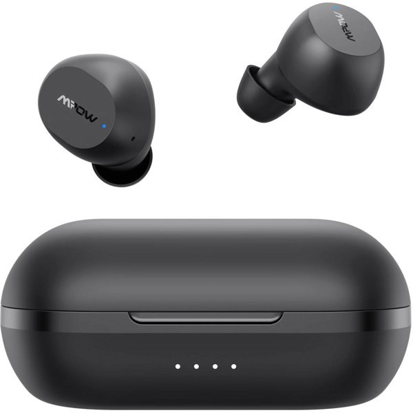 Mpow M12 İki Mikrofonlu IPX8 Tek/Çift Kullanım Bluetooth Kulaklık 25 Saat Müzik Siyah resmi