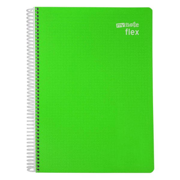 Mynote Flex Spiralli Defter A4 Plastik Kapak Çizgili 120 Yaprak 3 Adet - Yeşil resmi