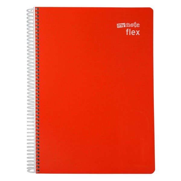 Mynote Flex Spiralli Defter Plastik Kapak Çizgili A4 80 Yaprak 3 Adet - Kırmızı resmi
